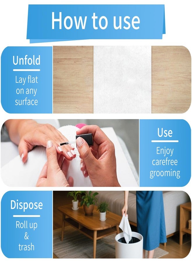 RAQEHO 50 Nail Care Towels for Manicure and Pedicure, Toallas Para Pedicura Spa, Nail and Foot Mat for Collecting Filing Dust, Disposable, Lint-Free, Nail Supplies for Nail Techs, 10.6"X11.8" - Image 4